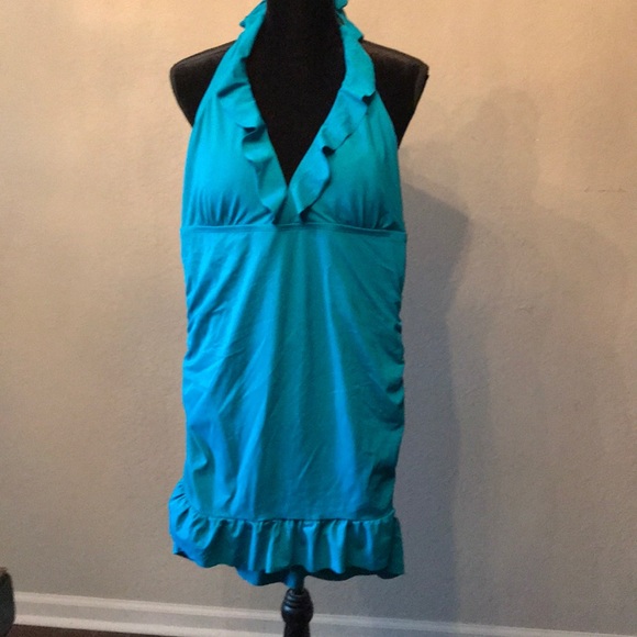 Jaclyn Smith Other - EUC size 16 ruffled halter top pin up one piece